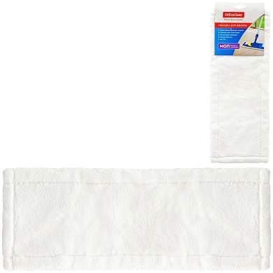 Насадка МОП для швабры OfficeClean Professional карманы\уши, 40*12см, микрофибра, белая (арт. 303081)