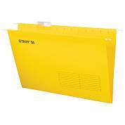 Подвесные папки A4/Foolscap (404х240 мм) до 80 л., КОМПЛЕКТ 10 шт., желтые, картон, STAFF, 270935 (арт. 270935)