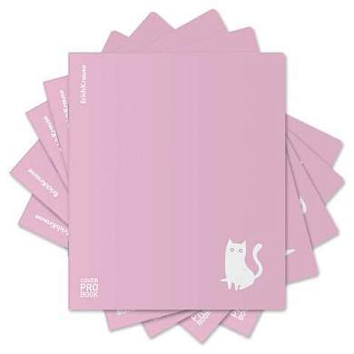 Тетрадь обложка пластик, А5, 48 л., скоба, клетка, ERICH KRAUSE, "Brave cats" (микс в спайке), 61955 (арт. 405265)