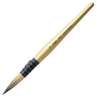 Кисть художественная синтетика Гамма "GOLD BRUSH", круглая №12, французское крепление, короткая ручка (арт. 366871)