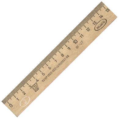 Линейка деревянная 15 см, ЛП-150, МОЖГА, С03 (арт. 210147)
