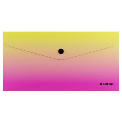 Папка-конверт на кнопке Berlingo "Radiance", Travel size, 180мкм, желтый/розовый градиент (арт. 358900)
