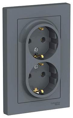 Schneider AtlasDesign роз. СУ 2 мест. грифель (пласт. осн., земля) ATN000724 (арт. 662634)