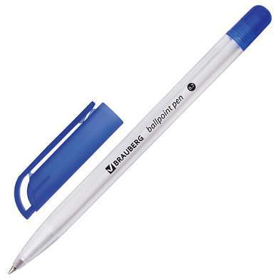 Ручка шариковая масляная BRAUBERG "Olive Pen", СИНЯЯ, корпус прозрачный, 0,7 мм, линия 0,35 мм, 141476 (арт. 141476)