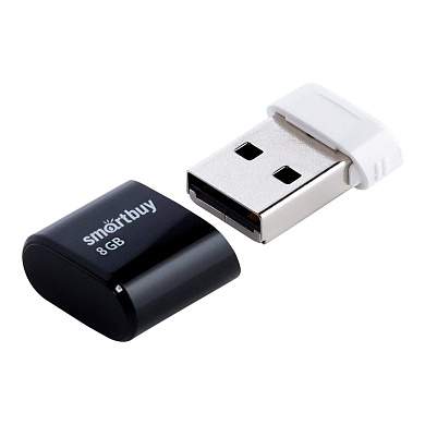 Память Smart Buy "Lara" 8GB, USB 2.0 Flash Drive, черный (арт. 225757)