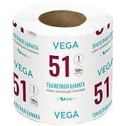 Бумага туалетная Vega, 1-слойная, 51м/рул., на втулке, с перф., с тиснением, белая (арт. 339244)
