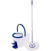 Набор для уборки OfficeClean Professional ведро 5л с отжимом и педалью, швабра с круглой насадкой (арт. 266768)