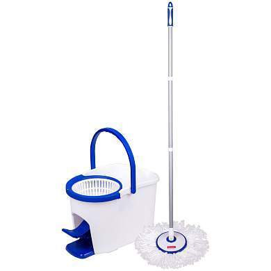 Набор для уборки OfficeClean Professional ведро 5л с отжимом и педалью, швабра с круглой насадкой (арт. 266768)