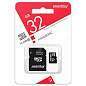 Карта памяти SmartBuy MicroSDHC 32GB, Class 10, скорость чтения 30Мб/сек (с адаптером SD) (арт. 347734)