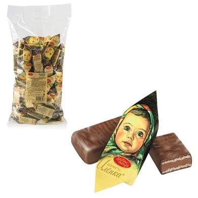 Конфеты шоколадные КРАСНЫЙ ОКТЯБРЬ "Аленка", вафельные, молочно-ореховые, 1000 г, пакет, КО11384 (арт. 620834)