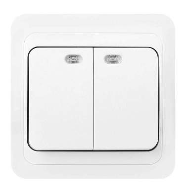 "Smartbuy выкл. СУ 2-кл. инд 10А белый ""Марс"" (SBE-02w-10-SW2-1) (арт. 654990)"