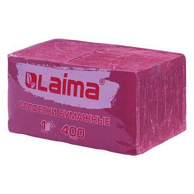 Салфетки бумажные 400 шт., 24х24 см, "Big Pack", бордовые, 100% целлюлоза, LAIMA, 114725 (арт. 114725)