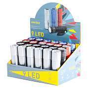 Фонарь Smartbuy display-box 24, светодиодный, алюминиевый, 9 LED, 3*ААА (не в комплекте) (арт. 283168)