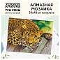 Алмазная мозаика ТРИ СОВЫ "Леопард", 30*40см, холст, картонная коробка с пластиковой ручкой (арт. 344293)