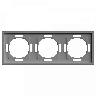 Stekker ЭМИЛИ рамка СУ 3мест. (PC), платиново-серый, soft touch PFR00-5003-10 49964 (арт. 907459)
