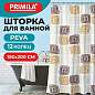 Шторка для ванной PEVA, 180х200 см, кольца в комплекте, 3 дизайна ассорти, ФИГУРЫ, PRIMILA (ПРИМИЛА), 700075 (арт. 700075)