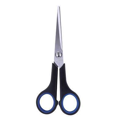 Ножницы BRAUBERG "Soft Grip", 165 мм, черно-синие, резиновые вставки, 3-х сторонняя заточка, 230761 (арт. 230761)