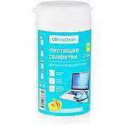 Салфетки чистящие влажные OfficeClean, для мониторов всех типов, в тубе, с ароматом абрикоса, 100шт. (арт. 325157)