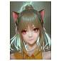 Тетрадь 40л., А5, клетка MESHU "Neko", матовая ламинация, тиснение фольгой, ЕВРО (арт. 350116)