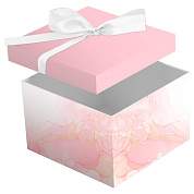 Коробка складная подарочная MESHU "Pink marble", (15*15*15см), с лентой, отд фольгой (арт. 382896)