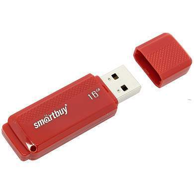 Память Smart Buy "Dock" 16GB, USB 2.0 Flash Drive, красный (арт. 245946)