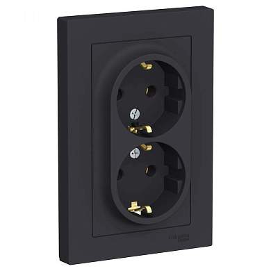 Schneider AtlasDesign роз. СУ 2 мест. карбон (пласт. осн., земля) ATN001024 (арт. 662763)