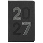 Ежедневник датированный 2027, А5, 138х213 мм, BRAUBERG "Scripted", под кожу, вышивка, черный, 118025 (арт. 118025)