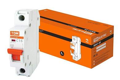 TDM автоматический выкл. ВА47-29 1P 16А 4,5кА х-ка С (12!) SQ0206-0074 (арт. 331002)