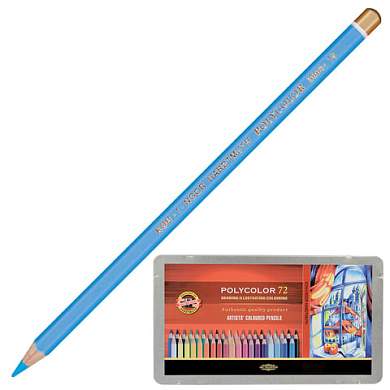 Карандаши цветные художественные KOH-I-NOOR "Polycolor", 72 цвета, 3,8 мм, металлическая коробка, 3827072001PL (арт. 181028)