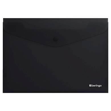 Папка-конверт на кнопке Berlingo "Soft Touch", А4, 200мкм, софт-тач, черная (арт. 369427)