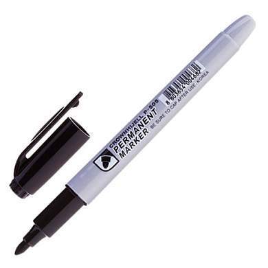 Маркер перманентный CROWN "Multi Marker Slim", ЧЕРНЫЙ, круглый наконечник, 2 мм, P-505 (арт. 151547)