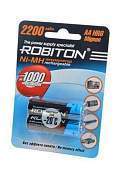 Аккумулятор Robiton R6 2200mAh Ni-MH BL2, 08791 (арт. 558342)