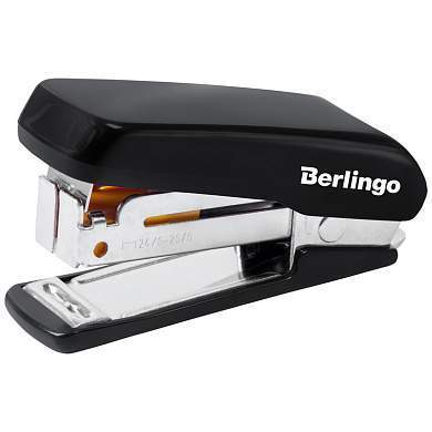 Мини-степлер №24/6, 26/6 Berlingo "Comfort" до 20л., пластиковый корпус, черный (арт. 320537)