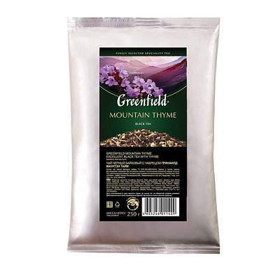 Чай листовой GREENFIELD "Mountain Thyme" черный с чабрецом 250 г, 1142-15 (арт. 621027)
