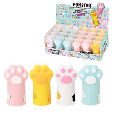 Точилка фигурная FUNSTER (ФАНСТЕР) "Лапка 2", 1 отверстие, ассорти, в дисплее, 274057 (арт. 274057)
