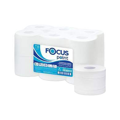 Бумага туалетная Focus Point, 2 слойн, 120м/рул., ЦВ, тиснение, белая (арт. 299954)