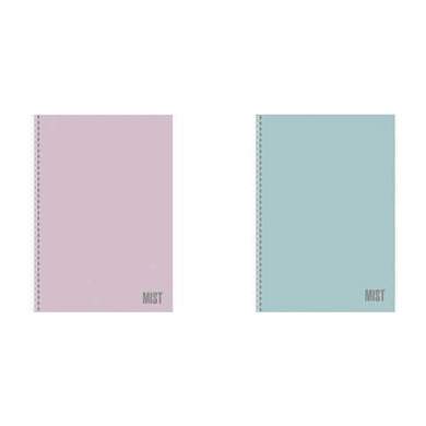 Тетрадь А4 80 л,. HATBER, гребень, клетка, Soft-touch ламинация, "Mist" (микс в спайке), 090095, 80Т4лВ1гр (арт. 405416)