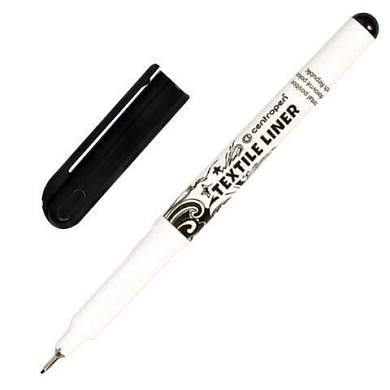 Маркер для ткани ЧЕРНЫЙ CENTROPEN "Textile Liner", игольчатый наконечник, 0,6-0,8 мм, 2639, 5 2639 0112 (арт. 152010)