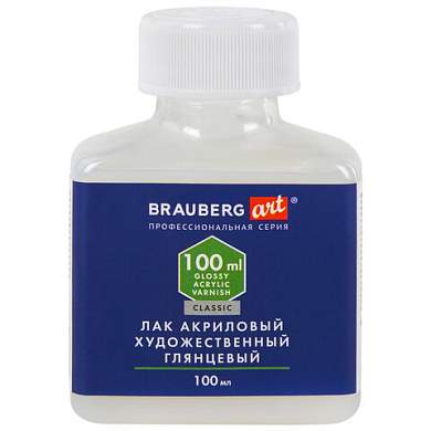Лак акриловый глянцевый художественный, в бутылке, 100 мл, BRAUBERG ART CLASSIC, 192350 (арт. 192350)