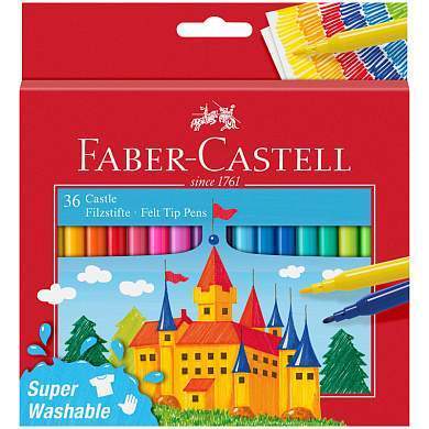 Фломастеры Faber-Castell "Замок", 36цв., смываемые, картон, европодвес (арт. 315949)