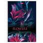 Тетрадь А4 96 л., HATBER, гребень, клетка, обложка картон, "Beautiful flowers" (микс в спайке), 086261, 96Т4В1гр (арт. 405431)