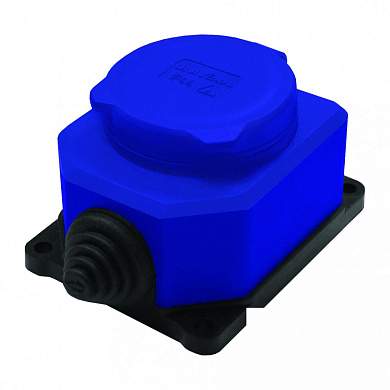 UNIVersal розетка прямая ОУ 1гн. с загл. каучук (синяя) 2P+PE 1x16 220-240V IP44 3047 (РФ) (арт. 889050)