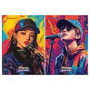 Тетрадь для нот 16л., А4, на скрепке BG "K-pop", глянцевая ламинация, (вертик.) (арт. 382685)