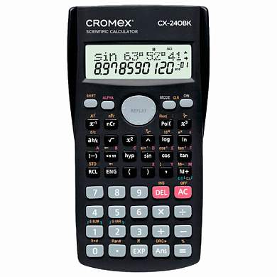Калькулятор инженерный CROMEX (КРОМЕКС) СX-240BK (155х80 мм), 240 функций, 10+2 разрядов, черный, 273832 (арт. 273832)