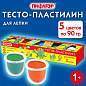 Пластилин на растительной основе (тесто для лепки) ПИФАГОР, 5 цветов, 450 г, картонный рукав, 104438 (арт. 104438)