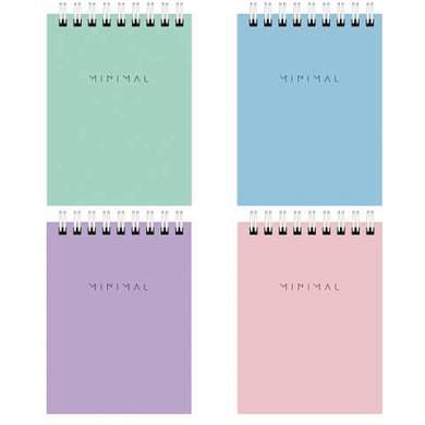 Блокнот МАЛЫЙ ФОРМАТ А7 75х105 мм, 40 л., гребень, картон, клетка, BRAUBERG "Minimal Pastel", 116431 (арт. 116431)