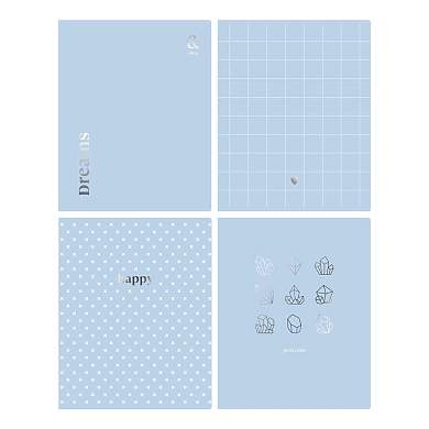 Тетрадь 80л., А5, клетка BG "Blue&silver", тиснение фольгой (арт. 346535)