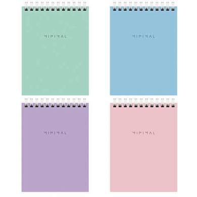 Блокнот МАЛЫЙ ФОРМАТ А6 108х145 мм, 40 л., гребень, картон, клетка, BRAUBERG "Minimal Pastel", 116429 (арт. 116429)