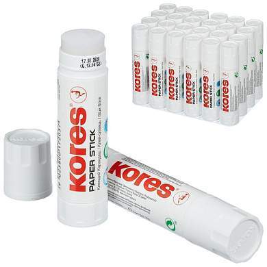 Клей-карандаш Kores "Paper Stick", 20г, прозрачный, ПВА (арт. 328312)