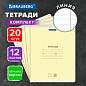 Тетради ДЭК 12 л. КОМПЛЕКТ 20 шт. BRAUBERG КЛАССИКА NEW, линия, обложка картон, ЖЕЛТАЯ, 107068 (арт. 107068)